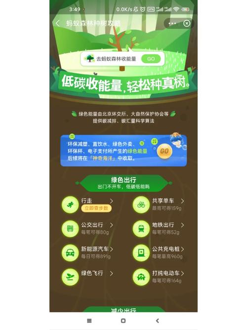 蚂蚁森林的能量来源明细