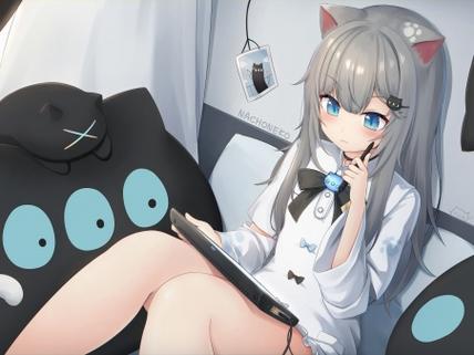 电脑猫耳红灯