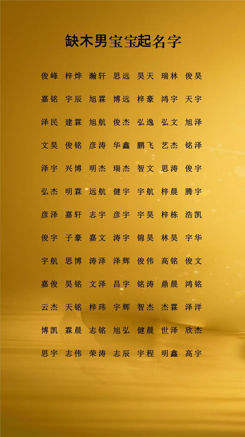 男孩缺木最吉利的小名