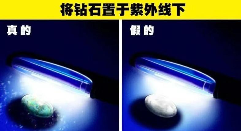 真钻石在紫外线下