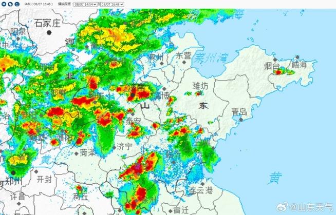 山东省实时气象图