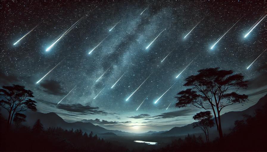 流星雨挂满天空