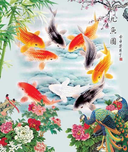 莲花鲤鱼图风水化煞