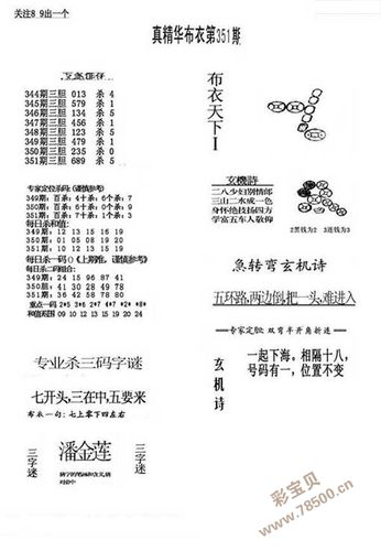 正版布衣图(今天)正版