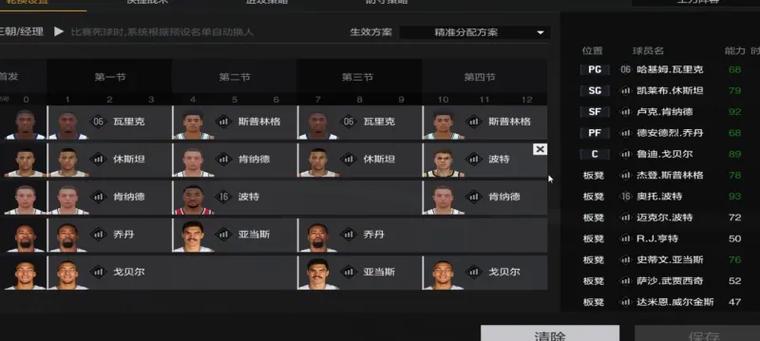 NBA2KOL各种位置的q战术
