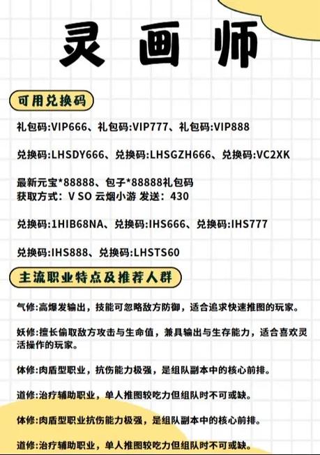 2026兑换码(永久)灵画师4月
