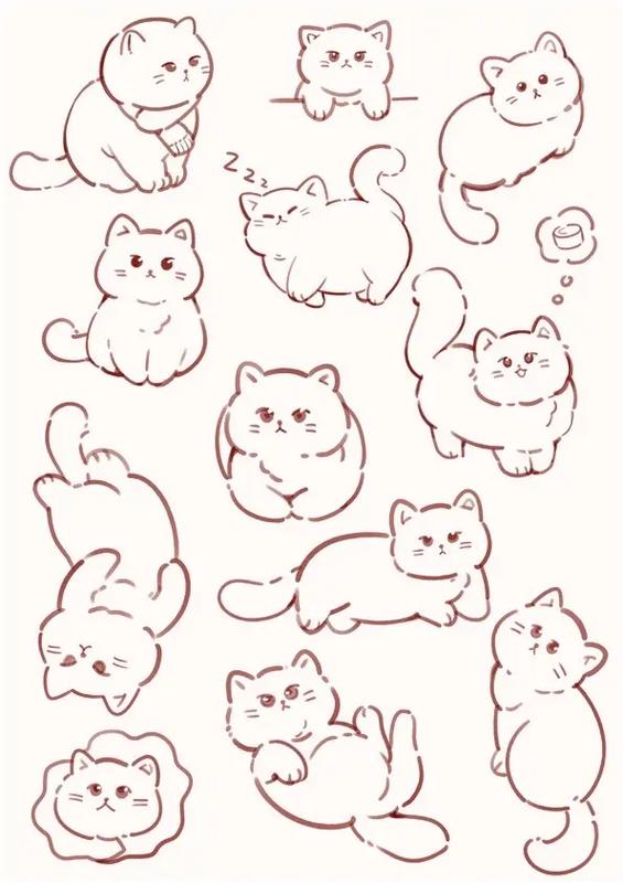 超级可爱的小猫咪怎么画