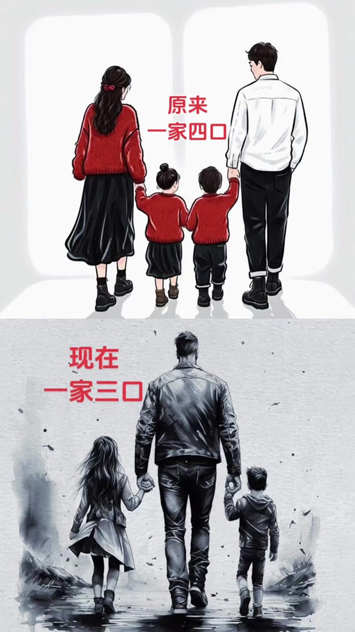 一家三口单亲爸爸图片