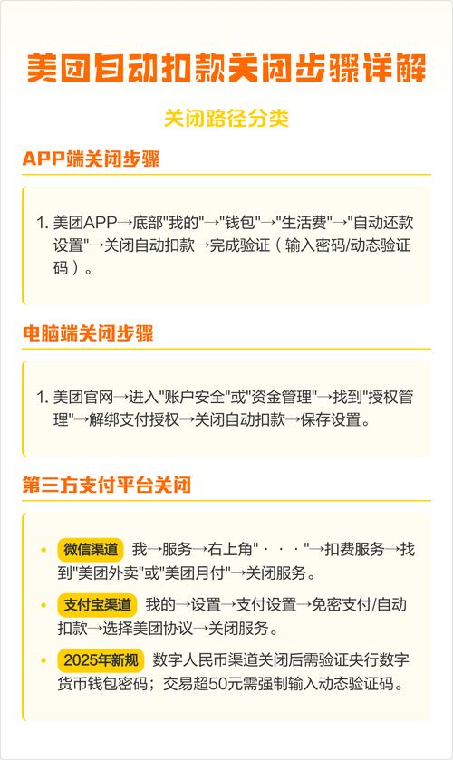 美团如何关闭自动扣款功能