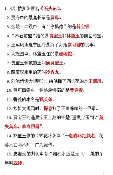 红楼梦知识竞赛100题及答案