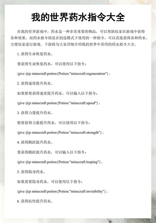 我的世界give药水指令缩略图