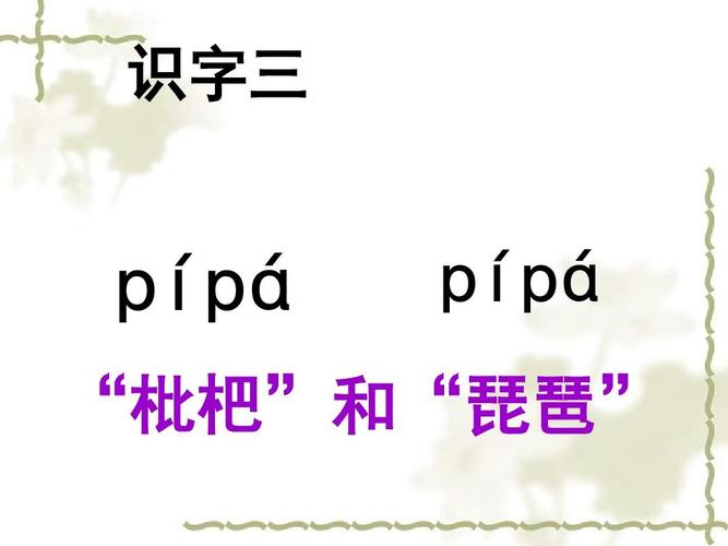 同字词100个例:枇杷,琵琶