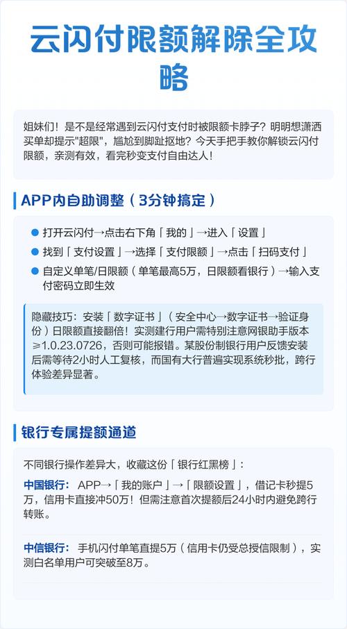 云闪付怎样解开限额