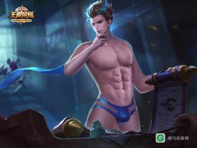王者荣耀男角色腹肌图片