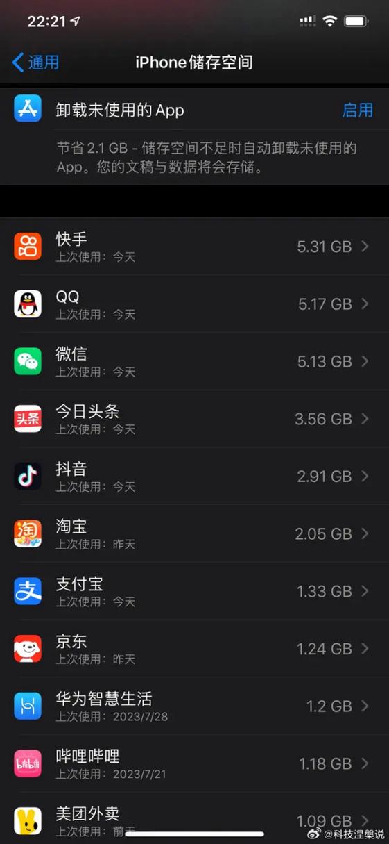 手机应用占用空间太大图标