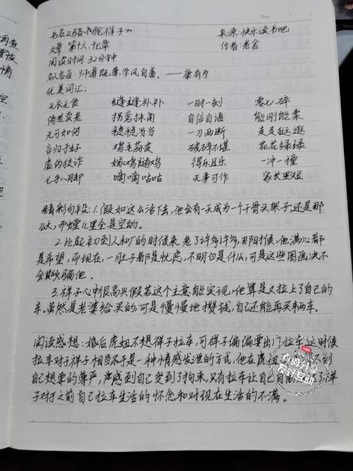 骆驼祥子里面的好句摘抄