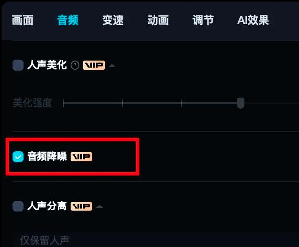 剪映降噪音功能在哪