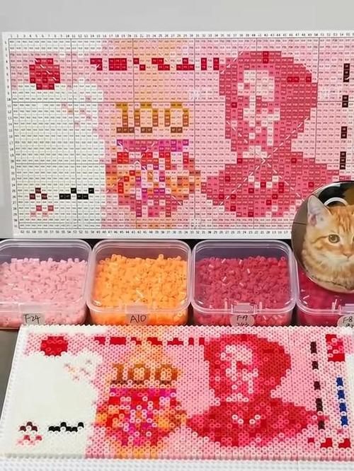 女生拼豆图100张图片