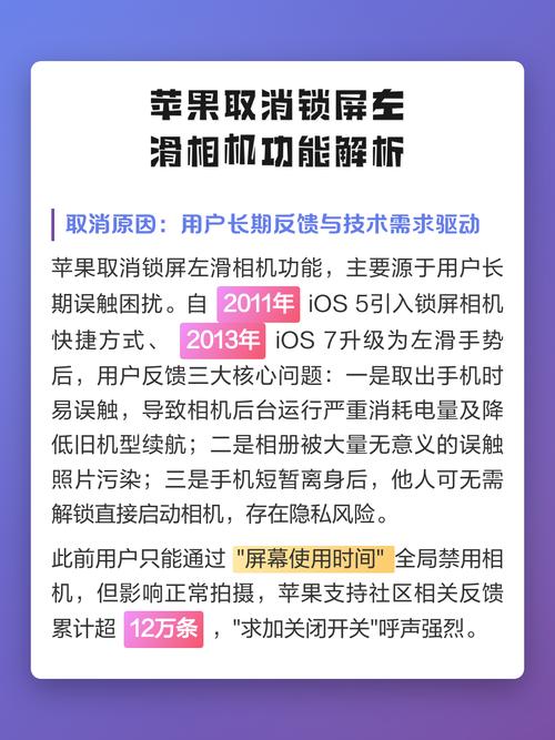 苹果锁屏界面的相机怎么去掉