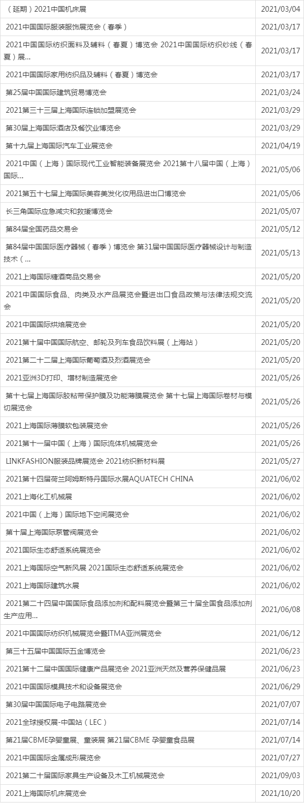 国家会展中心展会信息