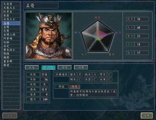 三国志11孟获相性