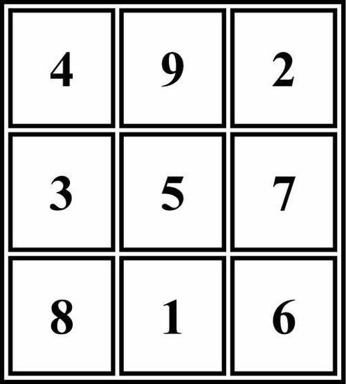1-9横竖斜相加等于15