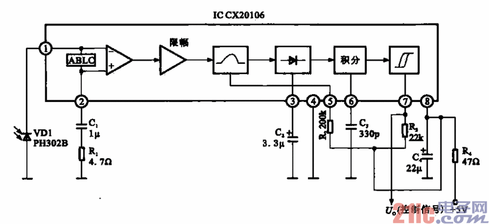 电视遥控接收板原理图