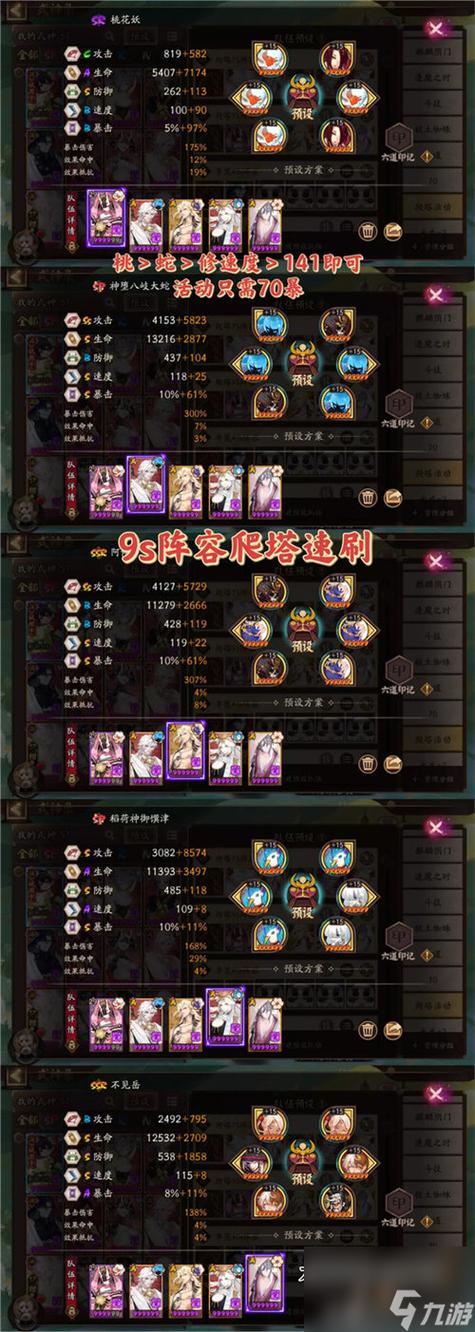 阴阳师天照阵容