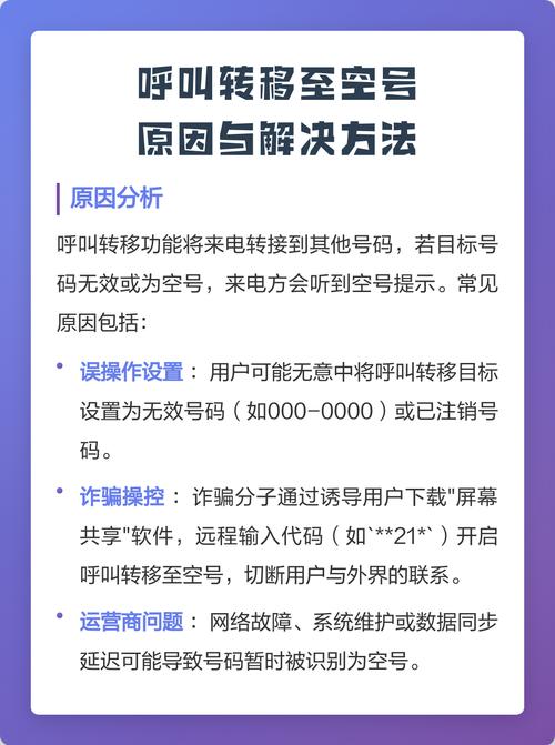 呼叫转移空号是什么意思