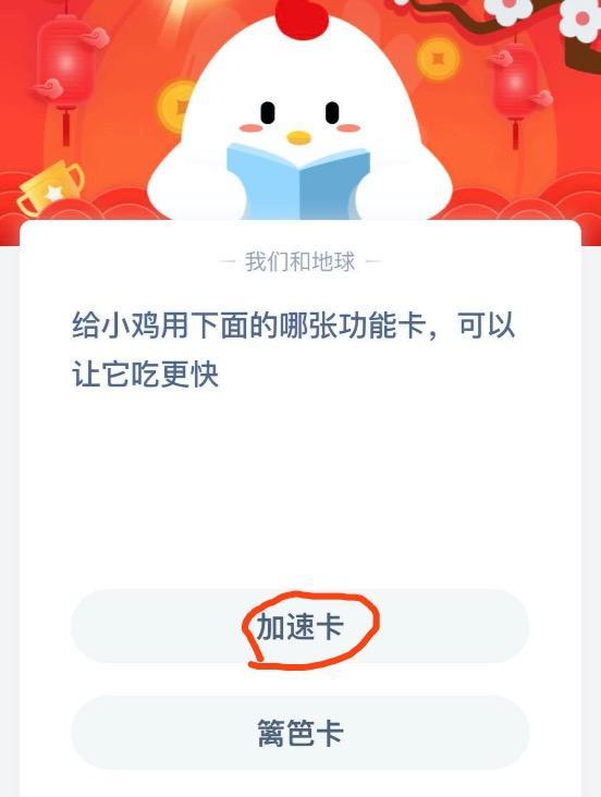 支付宝小鸡加速卡加速多长时间