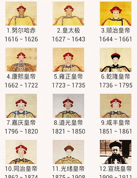 清朝十三位皇帝列表