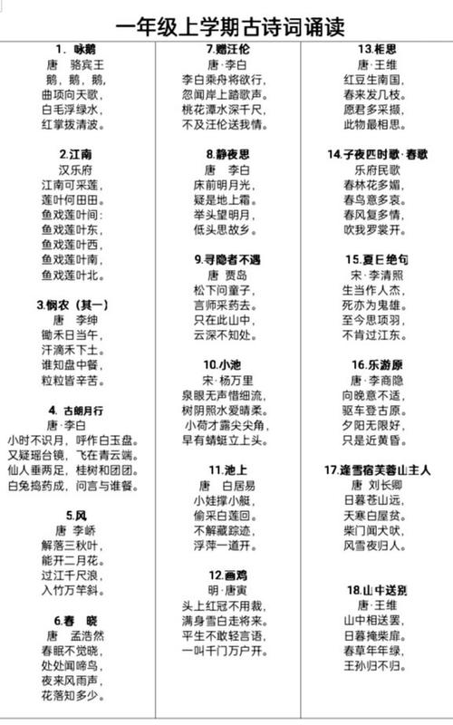 1—6年级古诗可打印缩略图