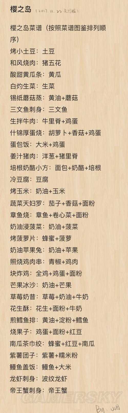 食之契约 菜谱
