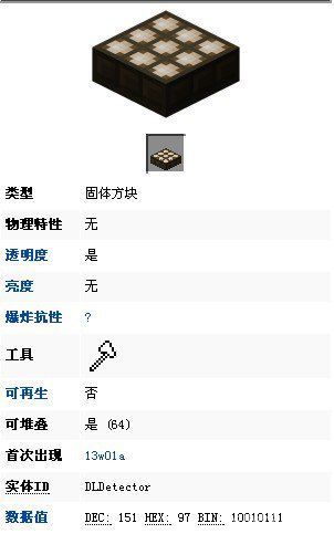 我的世界阳光传感器有什么用