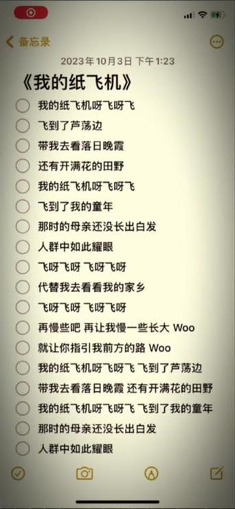 我的纸飞机儿童版歌词