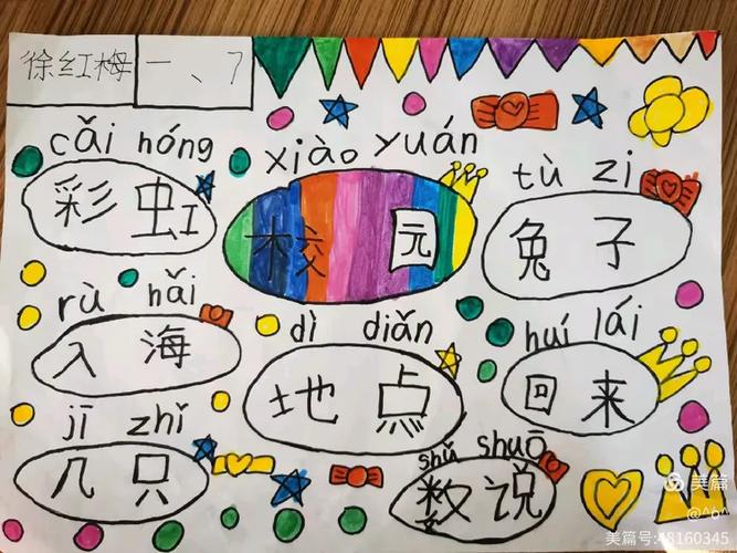 一年级识字小报简单版图片