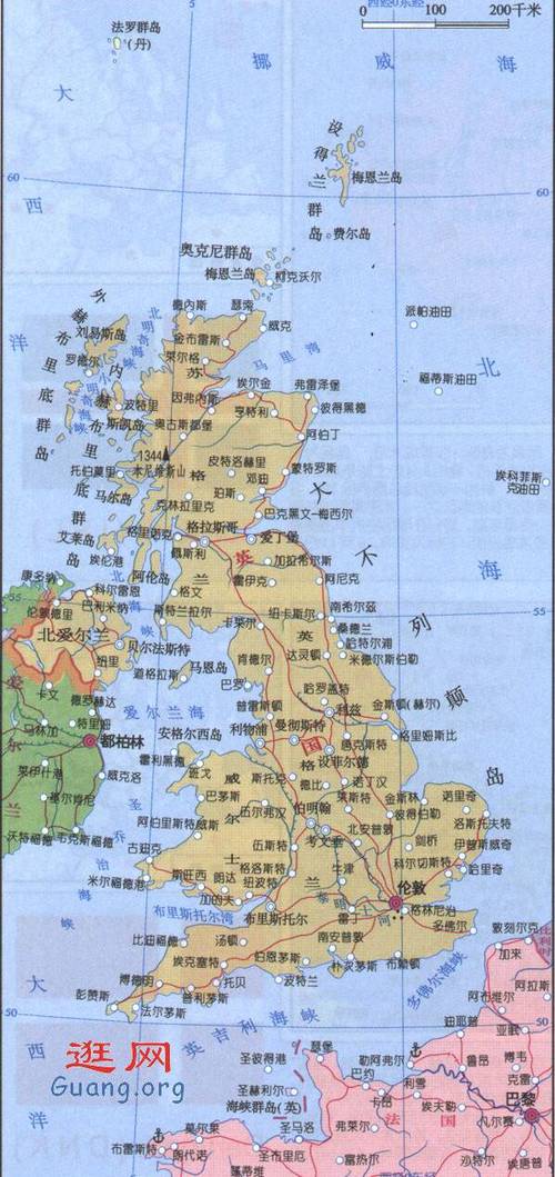 英国地图中文版全图