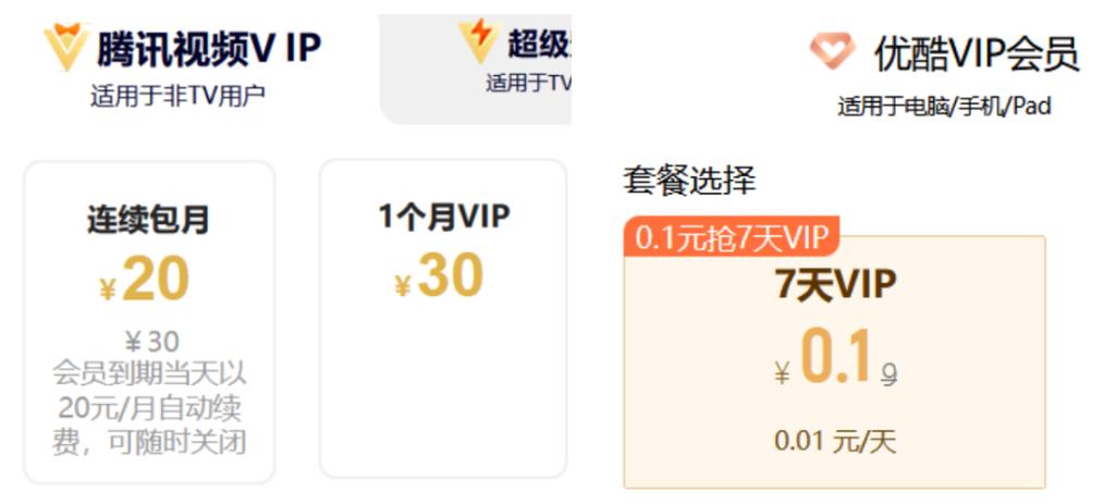 腾讯连续包月的收费标准图标