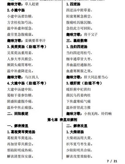 趣味方剂歌诀完整版