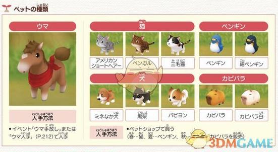 牧场物语可以养几只宠物