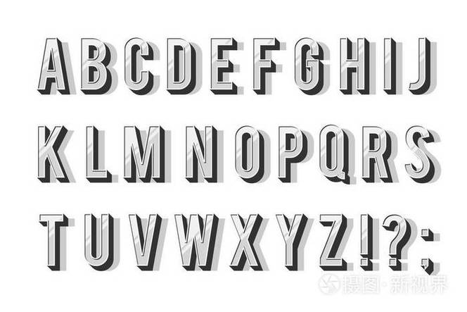 字体上有灰色阴影