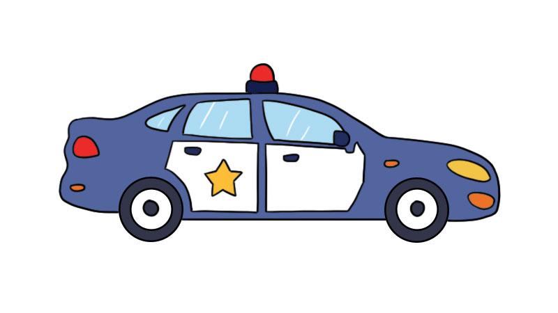 画一辆警车帅气