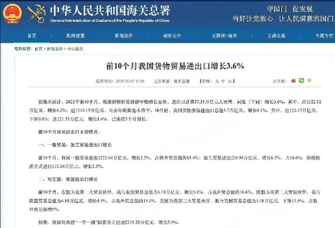 中国海关总署进出口数据