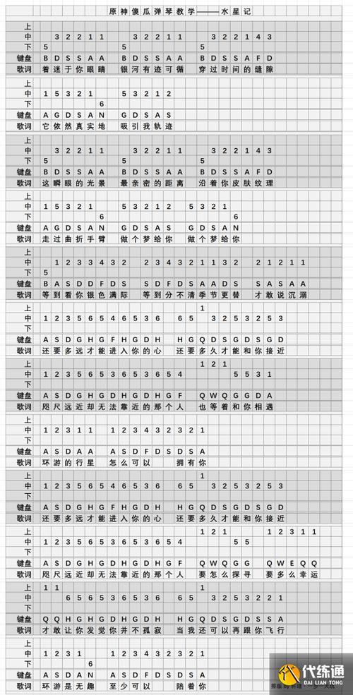 原神琴谱pc端
