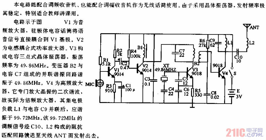 无线话筒换晶振能改频吗
