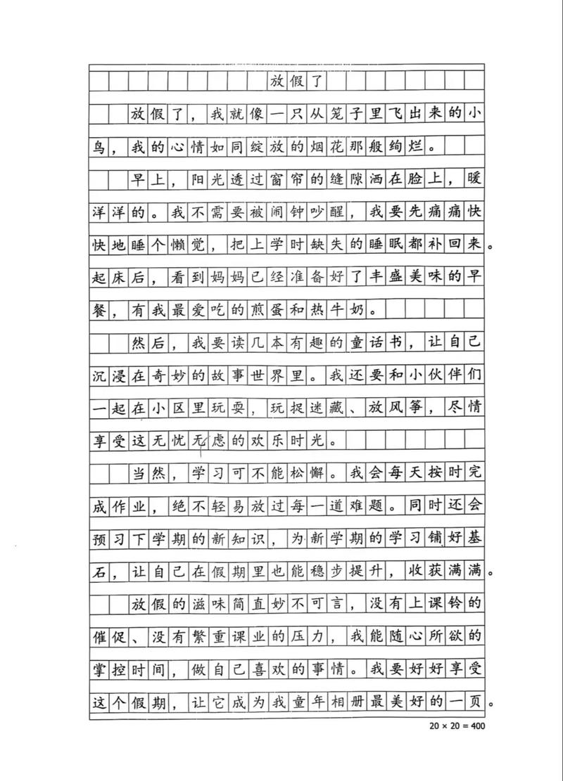 二年级我要放假了读后感
