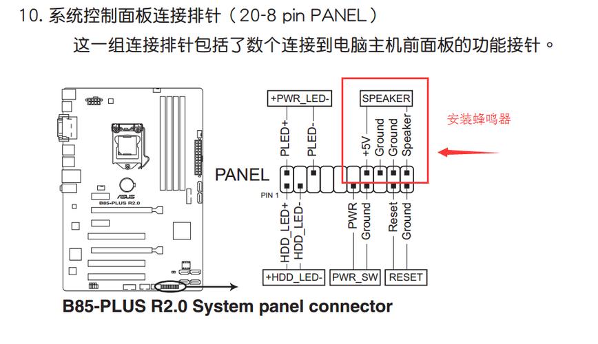 华硕主板上的小喇叭怎么接