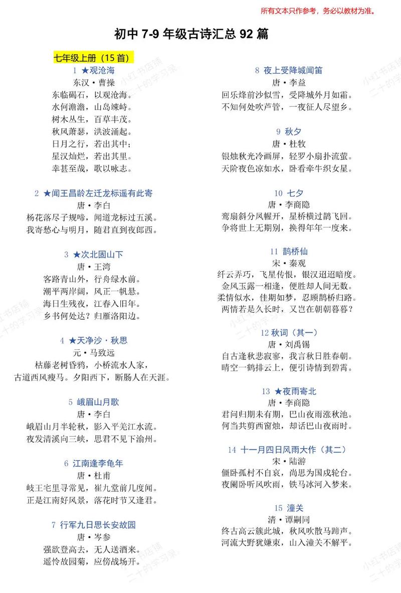 中考必背古诗缩略图