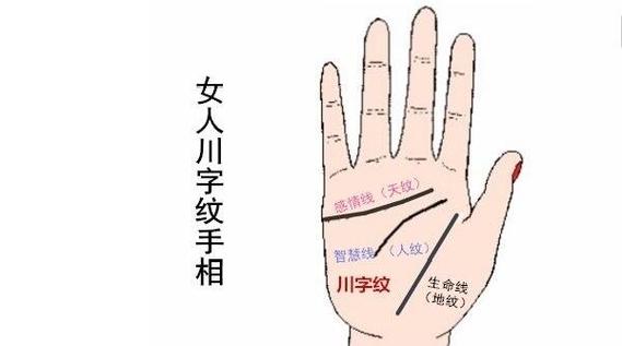 女人左手川字纹说明什么