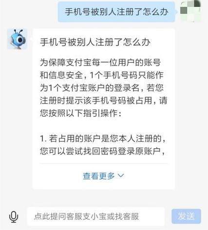 支付宝绑定号码被占用截图